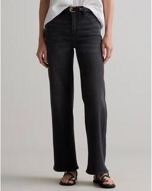 Quince Bella Stretch Relaxed Straight Jeans Charcoal Black Women 26 Short